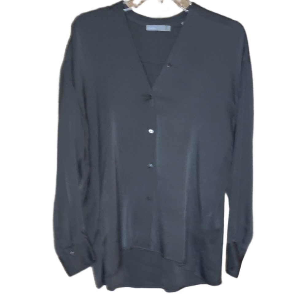 Vince Women's Hi-Lo Silk Blouse Size Small